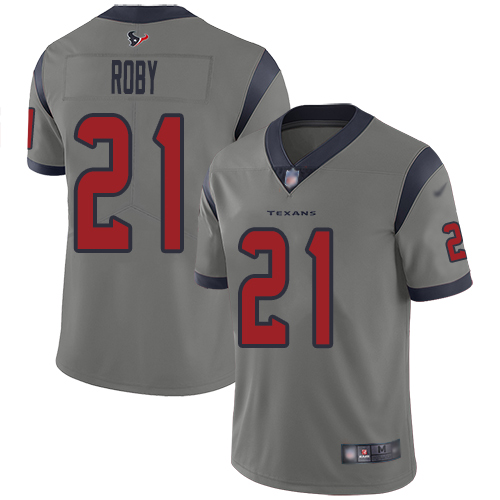 Houston Texans Limited Gray Men Bradley Roby Jersey NFL Football #21 Inverted Legend